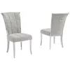Best Quality Furniture Rich Gray Boucle Side Chairs With Silver Base (set Of 2) In Gray