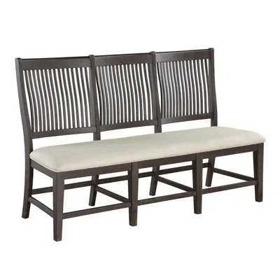 Best Quality Furniture Rustic Brown Side Bench With Beige Linen Fabric (bench Only)