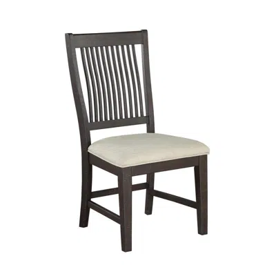 Best Quality Furniture Rustic Brown Side Chair With Beige Linen Fabric, Single Chairs In Black