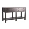 Best Quality Furniture Rustic Style Console Table With Shelf And 2-drawer Storage, Rustic Dark Grey