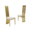 Best Quality Furniture Set Of 2 Slat Back Side Chairs In Gold Stainless Steel In Multi