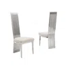 Best Quality Furniture Set Of 2 Slat Back Side Chairs In Silver Stainless Steel In Neutral