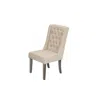 Best Quality Furniture **set Of 2** Upholstered Side Chairs With Tufted Buttons. Beige
