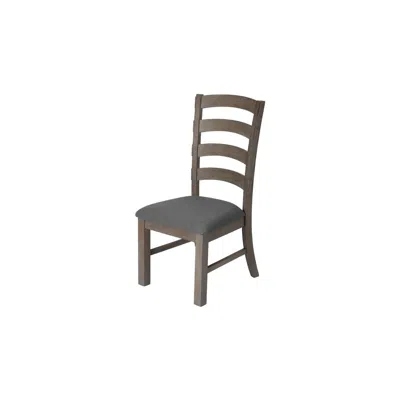 Best Quality Furniture **set Of 2** Wood And Linen Side Chairs, Gray
