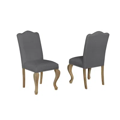 Best Quality Furniture Side Chairs, Set Of 2 In Gray Linen