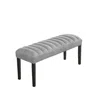 Best Quality Furniture Single Dark Grey Linen Fabric Dining Bench