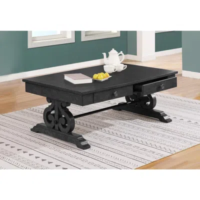 Best Quality Furniture Solid Wood Coffee Table In Dark Gray In Brown
