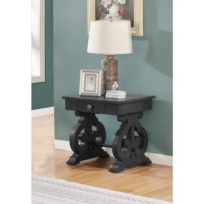 Best Quality Furniture Solid Wood End Table In Dark Gray