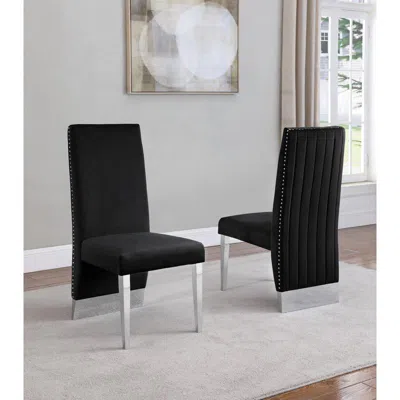 Best Quality Furniture Tufted Velvet Upholstered Dining Chair, 4 Colors To Choose (set Of 2) - Black