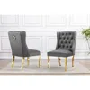 Best Quality Furniture Tufted Velvet Upholstered Side Chairs, 4 Colors To Choose (set Of 2) - Dark Grey 567
