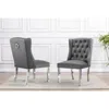 Best Quality Furniture Tufted Velvet Upholstered Side Chairs, 4 Colors To Choose (set Of 2) - Dark Grey 604