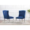 Best Quality Furniture Tufted Velvet Upholstered Side Chairs, 4 Colors To Choose (set Of 2) - Navy 611