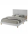 Best Quality Furniture Twin Size Corduroy Velvet Panel Bed In Gray