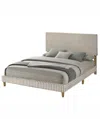 Best Quality Furniture Twin Size Corduroy Velvet Panel Bed In White