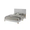 Best Quality Furniture Queen Size Panel Bed With Wodden Legs In Light Gray Color In Gray
