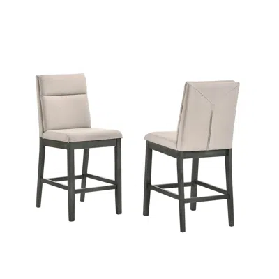 Best Quality Furniture Upholstered Counter Height Side Chair With Footrest In Brown
