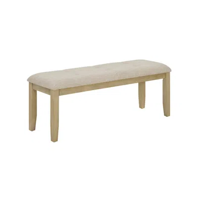 Best Quality Furniture Upholstered Dining Bench With Rustic Beige