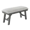 Best Quality Furniture Upholstered Rustic Grey Dining Bench With Light Grey Linen Fabric
