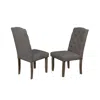 Best Quality Furniture Upholstered Side Chair With Tufted Buttons, Gray