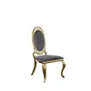 Best Quality Furniture Velvet Uph. Dining Chair, Gold Stainless Steel Frame (set Of 2) - Dark Grey