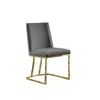 Best Quality Furniture Velvet Upholstered Side Chair, Gold Color Legs, 4 Colors To Choose (set Of 2) - Dark Grey