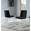 Best Quality Furniture Velvet Upholstered Side Chair, Silver Color Legs, 4 Colors To Choose (set Of 2) - Black