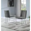 Best Quality Furniture Velvet Upholstered Side Chair, Silver Color Legs, 4 Colors To Choose (set Of 2) - Dark Grey