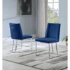 Best Quality Furniture Velvet Upholstered Side Chair, Silver Color Legs, 4 Colors To Choose (set Of 2) - Navy