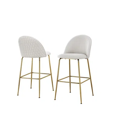 Best Quality Furniture White Barstool With A Gold Base