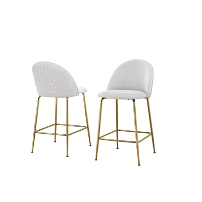 Best Quality Furniture White Counter Height Chairs (set Of 2)