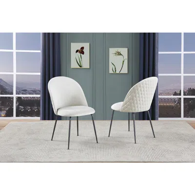 Best Quality Furniture White Faux Leather Side Chair (set Of 2)
