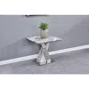 Best Quality Furniture White Faux Marble End Table W/stainless Steel X-base