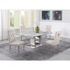 Best Quality Furniture White Marble 5pc Set Ring Chairs In Beige Velvet In Neutral