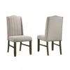 Best Quality Furniture Wood Fabric Back Dining Chairs (set Of 2) In Neutral