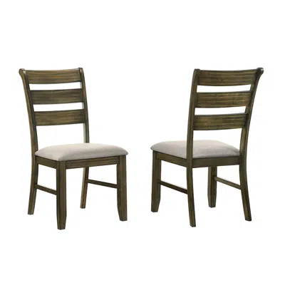 Best Quality Furniture Wood Ladderback Dining Chairs (set Of 2) In Green