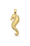 BEST SILVER 14K YELLOW GOLD SEAHORSE PENDANT