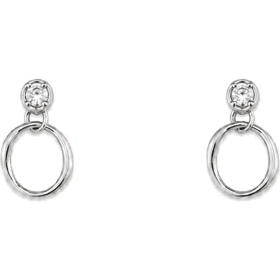 Best Silver Cubic Zirconia Circle Drop Earrings In Silver Plated