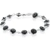 Best Silver Evil Eye Enamel Station Bracelet In Multi