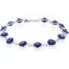 Best Silver Evil Eye Enamel Station Bracelet In Multi