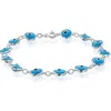 Best Silver Evil Eye Enamel Station Bracelet In Multi
