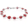 Best Silver Evil Eye Enamel Station Bracelet In Multi