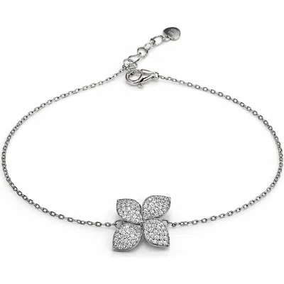 Best Silver Moissanite Floral Pendant Bracelet In White