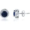 Best Silver Sterling Silver Brilliant Cubic Zirconia Halo Round Stud Earrings In Metallic