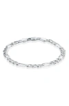 Best Silver Sterling Silver Flat Figaro Link Bracelet In Silver