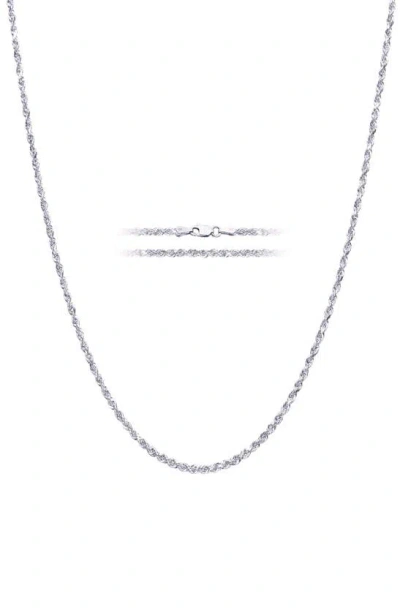 Best Silver Sterling Silver Rope Chain Necklace In Metallic