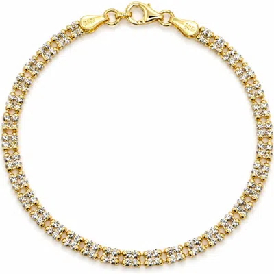 Best Silver Two-row Crystal Bracelet In Two Tone