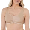 Bestform Comfortable Unlined Wireless Cotton Stretch Sports Bra With Front Closure- 5006014 In Sand