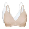 Bestform Cotton Wireless Bra With Lightly Lined Cups 2pk- 5006255 In Sand