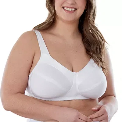 Bestform Satin Trim Wireless Cotton Bra With Unlined Cups-5006715 In White