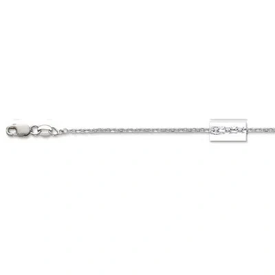 Pre-owned Bestgoldshop 1.1mm Mens 24" Cable Link Chain Necklace Real Solid 14k White Gold 2.40 Grams In Light Gray